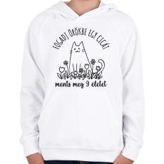 PRINTFASHION Fogadj örökbe egy cicát - Gyerek kapucnis pulóver - Fehér