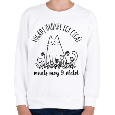 PRINTFASHION Fogadj örökbe egy cicát - Gyerek pulóver - Fehér