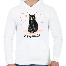 PRINTFASHION Fogadj örökbe - Férfi kapucnis pulóver - Fehér