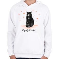 PRINTFASHION Fogadj örökbe - Gyerek kapucnis pulóver - Fehér