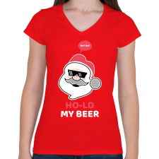 PRINTFASHION FOGD A SÖRÖM - Női V-nyakú póló - Piros női póló