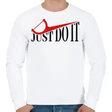 PRINTFASHION Fogselyem - Just do it - Férfi pulóver - Fehér férfi pulóver, kardigán