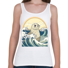PRINTFASHION Fóka és a hullámok anime stílus - Női atléta - Fehér női trikó