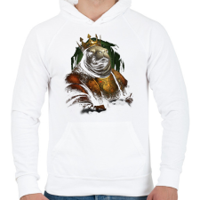 PRINTFASHION Fóka király - Férfi kapucnis pulóver - Fehér férfi pulóver, kardigán