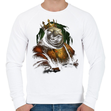 PRINTFASHION Fóka király - Férfi pulóver - Fehér férfi pulóver, kardigán