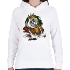 PRINTFASHION Fóka király - Női kapucnis pulóver - Fehér női pulóver, kardigán