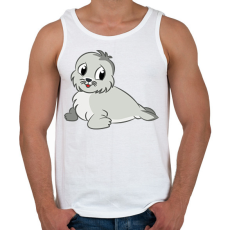 PRINTFASHION Fókabébi - Férfi atléta - Fehér