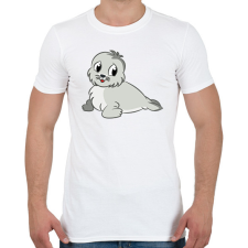 PRINTFASHION Fókabébi - Férfi póló - Fehér férfi póló