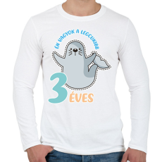 PRINTFASHION Fókás szülinap - Férfi hosszú ujjú póló - Fehér