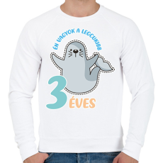 PRINTFASHION Fókás szülinap - Férfi pulóver - Fehér