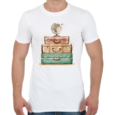 PRINTFASHION Föld körüli utazás - Bőröndök - Férfi póló - Fehér férfi póló