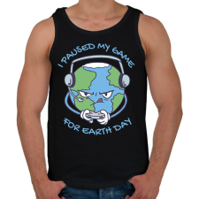 PRINTFASHION Föld napi gamer - Férfi atléta - Fekete atléta, trikó