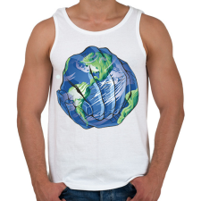 PRINTFASHION Föld napja - Férfi atléta - Fehér atléta, trikó