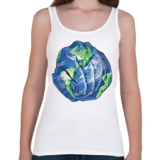 PRINTFASHION Föld napja - Női atléta - Fehér női trikó