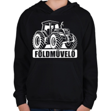 PRINTFASHION Földművelő - Gyerek kapucnis pulóver - Fekete gyerek pulóver, kardigán