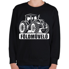 PRINTFASHION Földművelő - Gyerek pulóver - Fekete gyerek pulóver, kardigán
