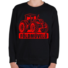 PRINTFASHION Földművelő MTZ - Gyerek pulóver - Fekete