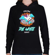 PRINTFASHION follow - Női kapucnis pulóver - Fekete női pulóver, kardigán