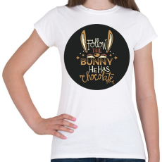 PRINTFASHION Follow the bunny - Női póló - Fehér