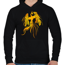 PRINTFASHION Főnix  - Férfi kapucnis pulóver - Fekete