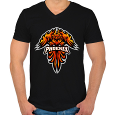 PRINTFASHION főnix  - Férfi V-nyakú póló - Fekete