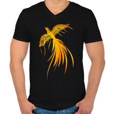 PRINTFASHION Főnix  - Férfi V-nyakú póló - Fekete