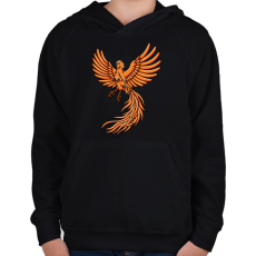PRINTFASHION Főnix  - Gyerek kapucnis pulóver - Fekete