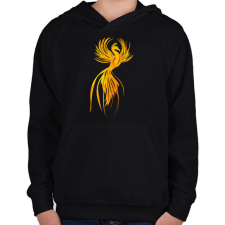 PRINTFASHION Főnix  - Gyerek kapucnis pulóver - Fekete gyerek pulóver, kardigán