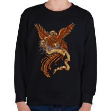 PRINTFASHION Főnix - Gyerek pulóver - Fekete gyerek pulóver, kardigán