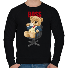PRINTFASHION Főnök maci - Férfi pulóver - Fekete férfi pulóver, kardigán