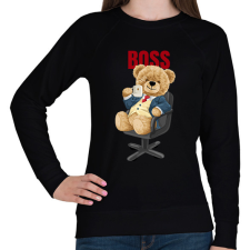 PRINTFASHION Főnök maci - Női pulóver - Fekete női pulóver, kardigán
