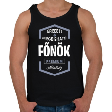 PRINTFASHION Főnök prémium minőség - Férfi atléta - Fekete