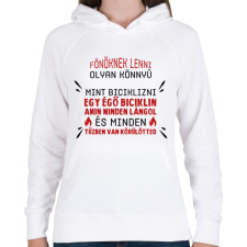 PRINTFASHION Főnöknek lenni olyan könnyű - Női kapucnis pulóver - Fehér női pulóver, kardigán