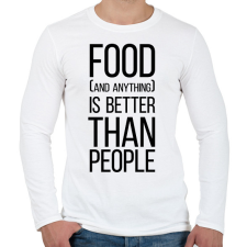 PRINTFASHION Food is better than people - Férfi hosszú ujjú póló - Fehér férfi póló