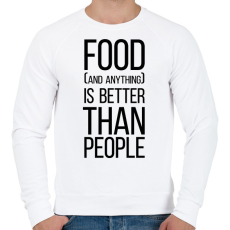 PRINTFASHION Food is better than people - Férfi pulóver - Fehér
