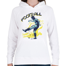 PRINTFASHION Football sport - Női kapucnis pulóver - Fehér