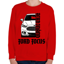 PRINTFASHION Ford Focus saját névvel   - Gyerek pulóver - Piros gyerek pulóver, kardigán