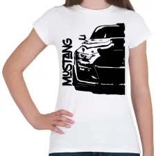PRINTFASHION Ford Mustang Half - Női póló - Fehér női póló