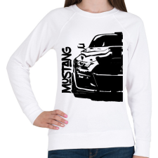 PRINTFASHION Ford Mustang Half - Női pulóver - Fehér női pulóver, kardigán