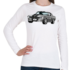PRINTFASHION Ford Mustang - Női hosszú ujjú póló - Fehér