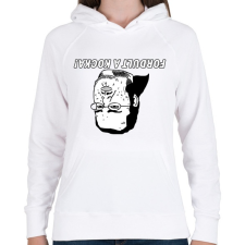 PRINTFASHION Fordult a kocka. - Női kapucnis pulóver - Fehér női pulóver, kardigán