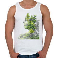 PRINTFASHION Forest & Girl - Férfi atléta - Fehér atléta, trikó