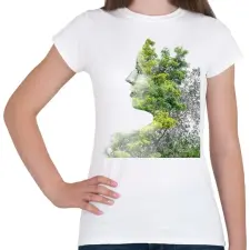 PRINTFASHION Forest & Girl - Női póló - Fehér női póló