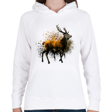 PRINTFASHION forest in deer - Női kapucnis pulóver - Fehér