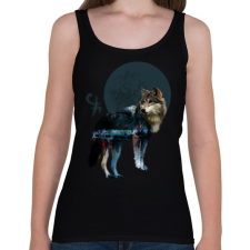 PRINTFASHION forest in wolf - Női atléta - Fekete női trikó