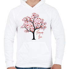 PRINTFASHION Forever Love - Férfi kapucnis pulóver - Fehér férfi pulóver, kardigán