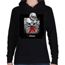 PRINTFASHION Forever Skeleton - Női kapucnis pulóver - Fekete női pulóver, kardigán