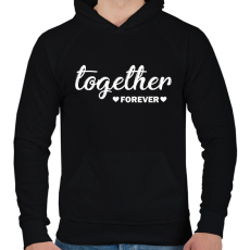 PRINTFASHION Forever together - páros 1 - Férfi kapucnis pulóver - Fekete
