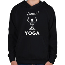 PRINTFASHION Forever Yoga - Gyerek kapucnis pulóver - Fekete gyerek pulóver, kardigán