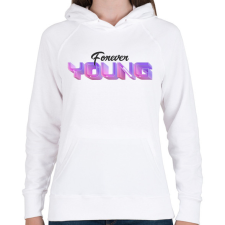 PRINTFASHION foreveryoung - Női kapucnis pulóver - Fehér női pulóver, kardigán